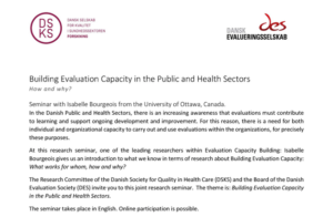 Seminar – Building Evaluation Capacity in the Public and Health Sectors
